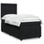 Box Spring Bed with Mattress Black King Single Velvet