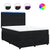 Box Spring Bed with Mattress Black Queen Velvet