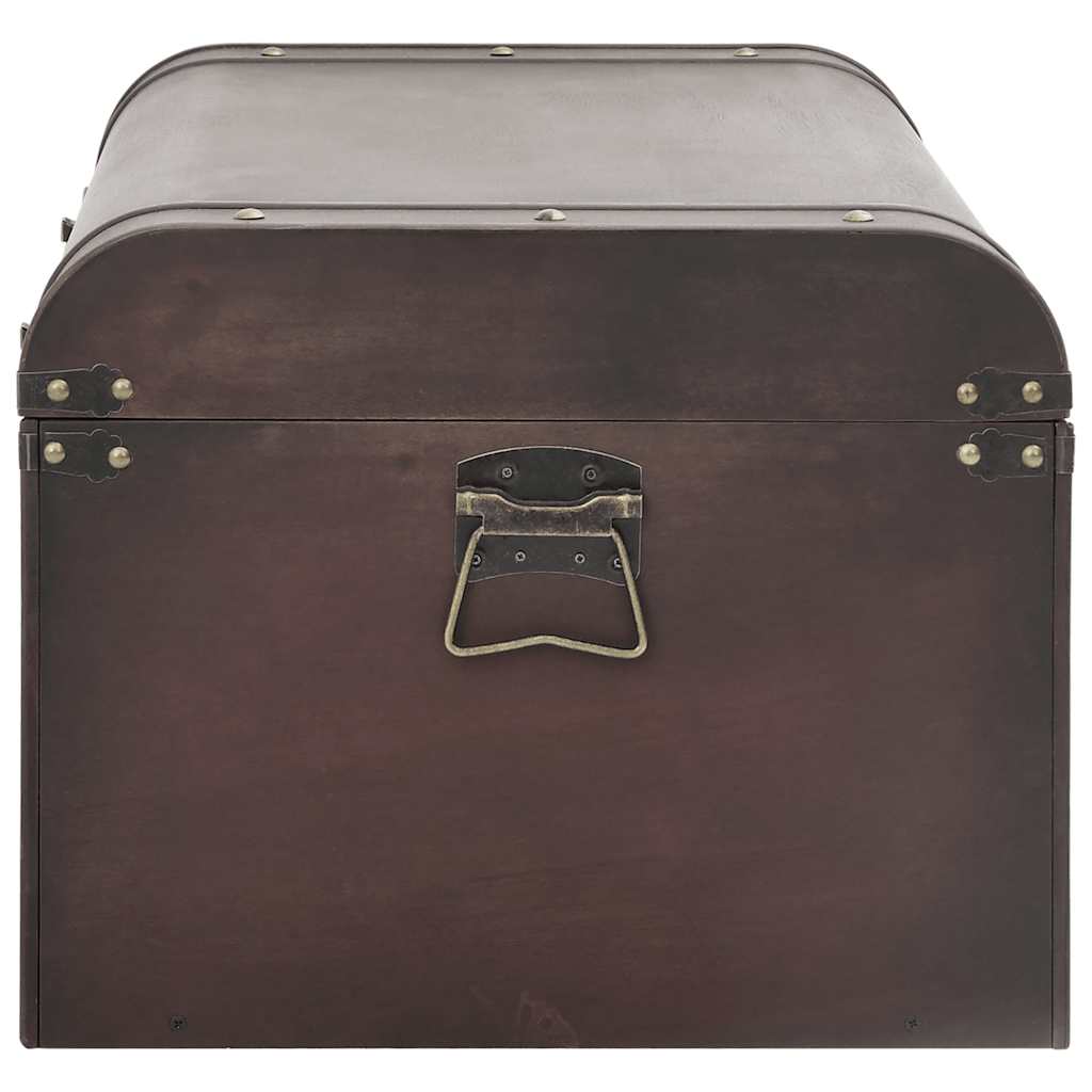 Treasure Chest with Latches Dark Brown 90x50x39.5 cm Plywood