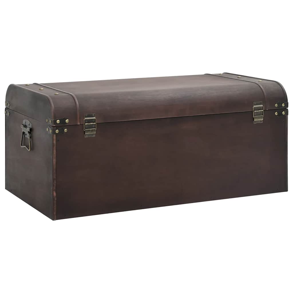 Treasure Chest with Latches Dark Brown 90x50x39.5 cm Plywood
