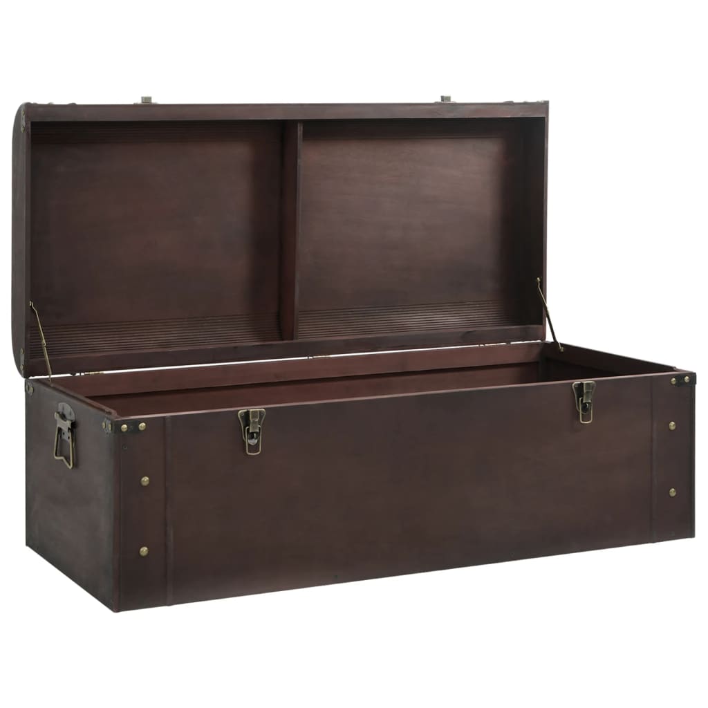 Treasure Chest with Latches Dark Brown 110x50x39.5 cm Plywood