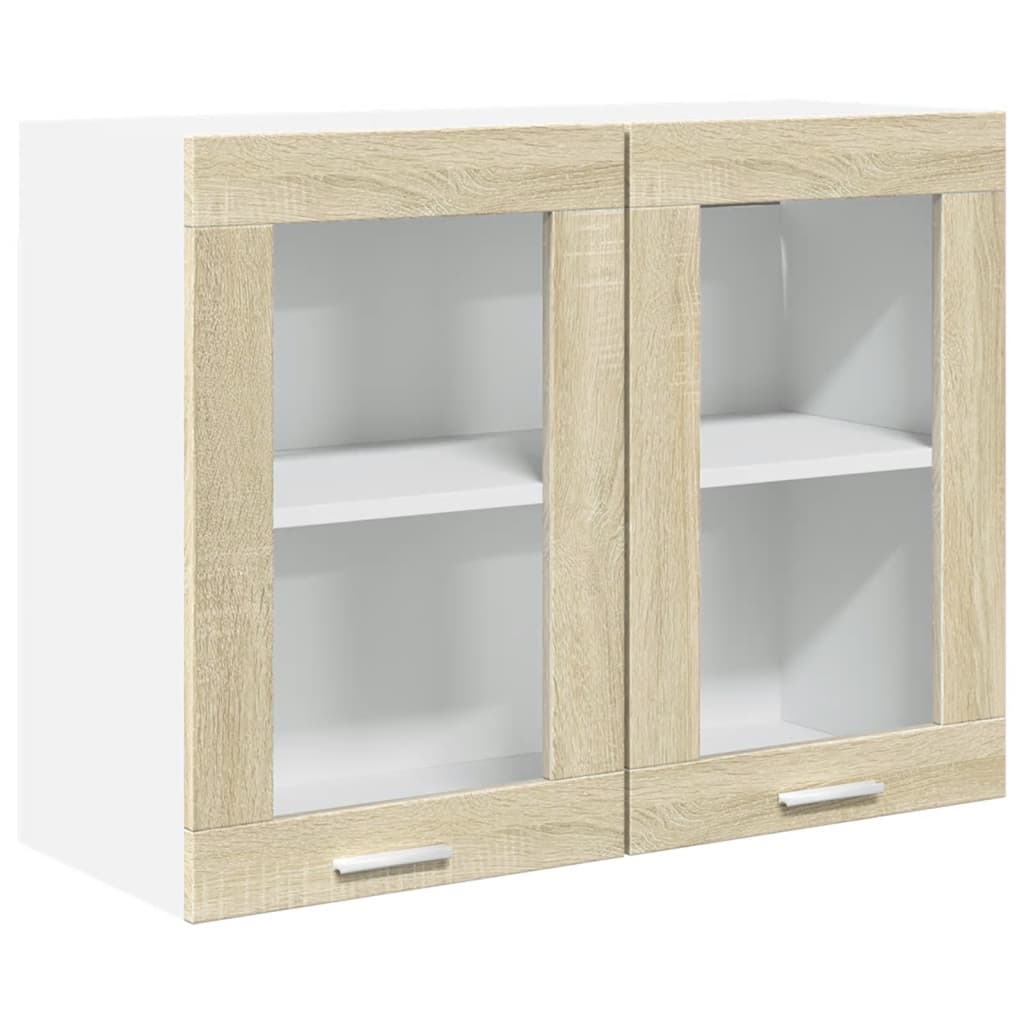 Hanging Glass Cabinet Sonoma Oak 80x31x60 cm Engineered Wood