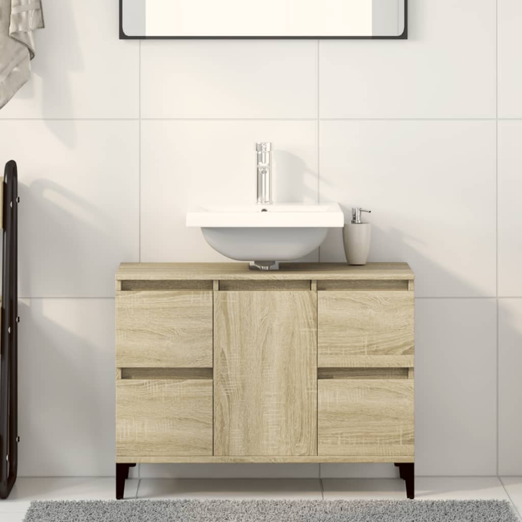 Sink Cabinet Sonoma Oak 80x33x60 cm Engineered Wood