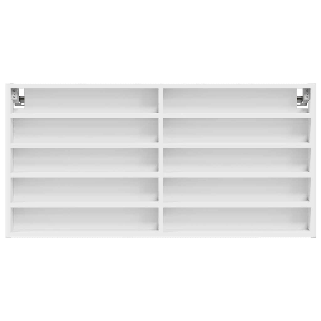 Vitrine Cabinet White 100x8.5x50 cm Engineered Wood