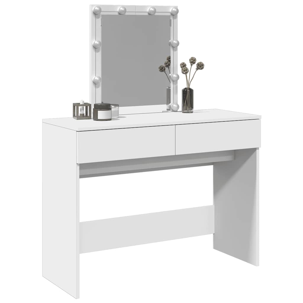 Dressing Table with LED White 100x40x130 cm