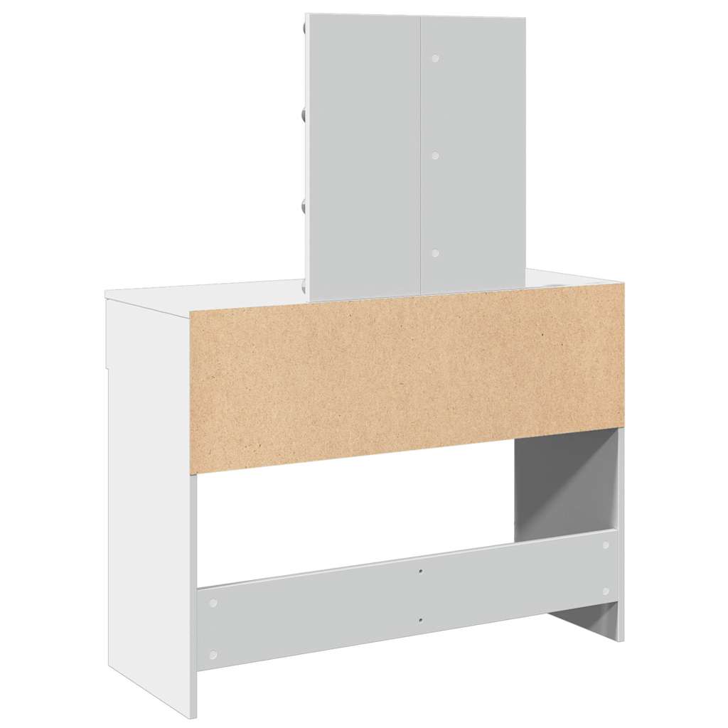 Dressing Table with LED White 100x40x130 cm