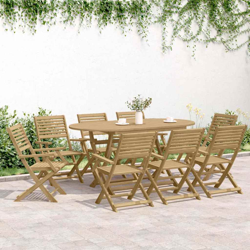 9 Piece Garden Dining Set Solid Wood Acacia