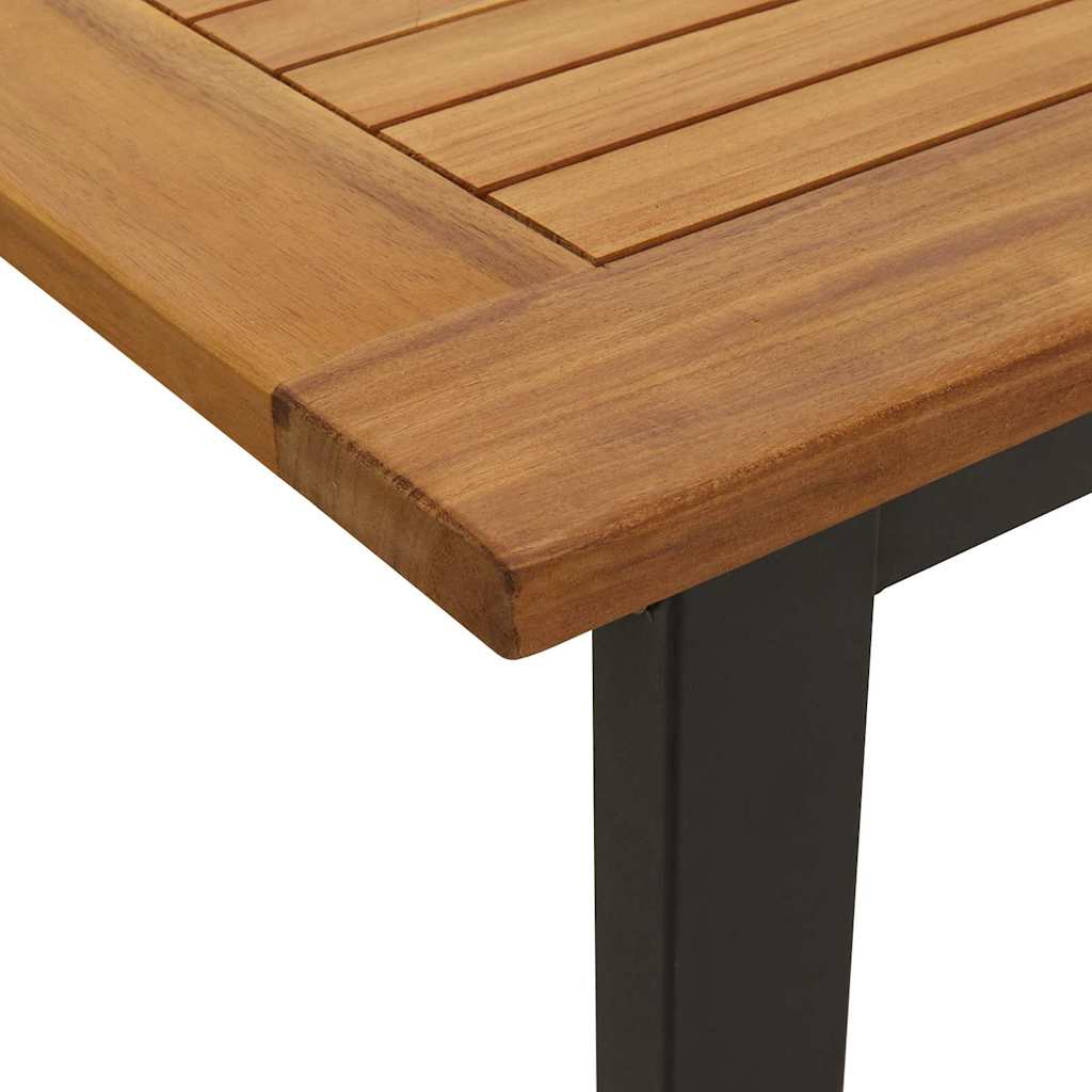 Garden Dining Set 5 pcs Black Solid Acacia Wood