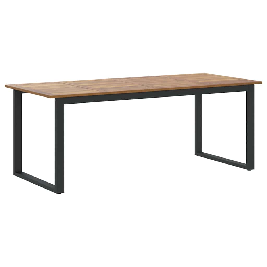 Garden Dining Set 7 pcs Black Solid Acacia Wood