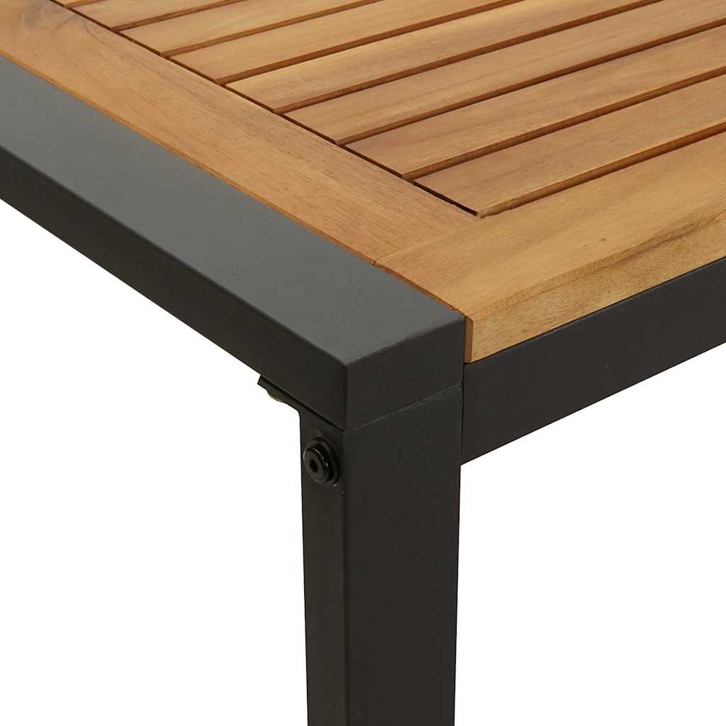 Garden Dining Set 5 pcs Black Solid Acacia Wood