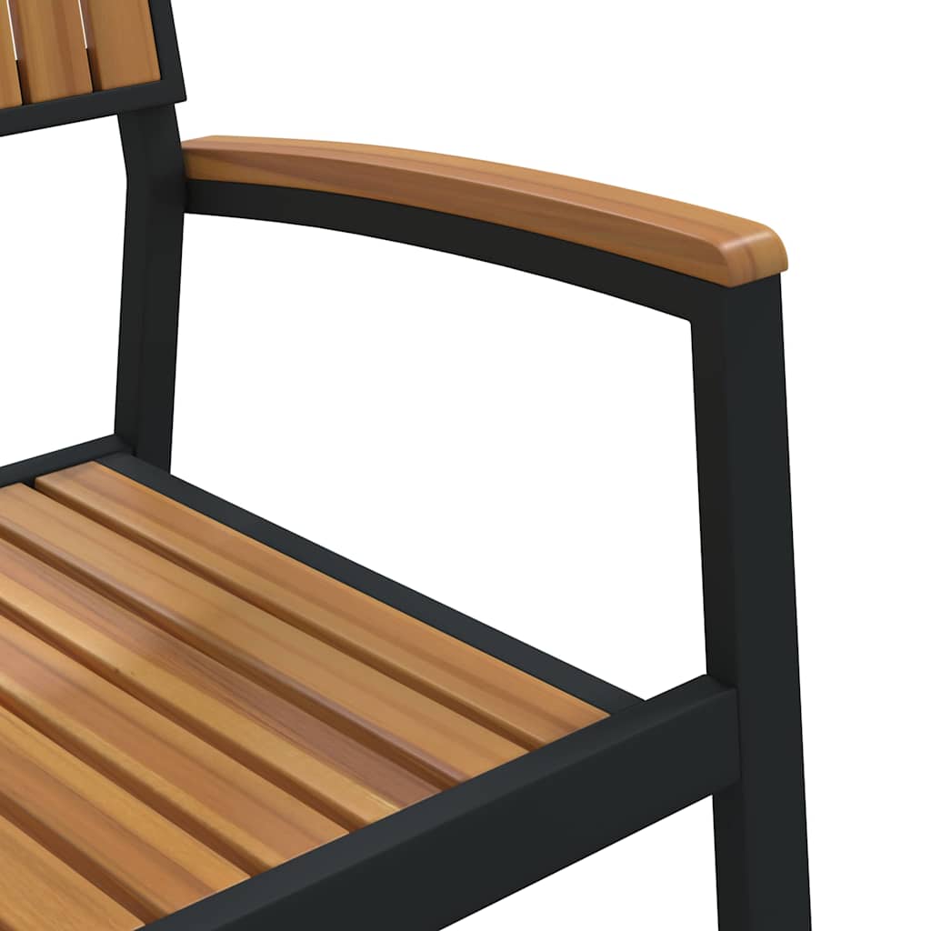 Garden Dining Set 7 pcs Black Solid Acacia Wood