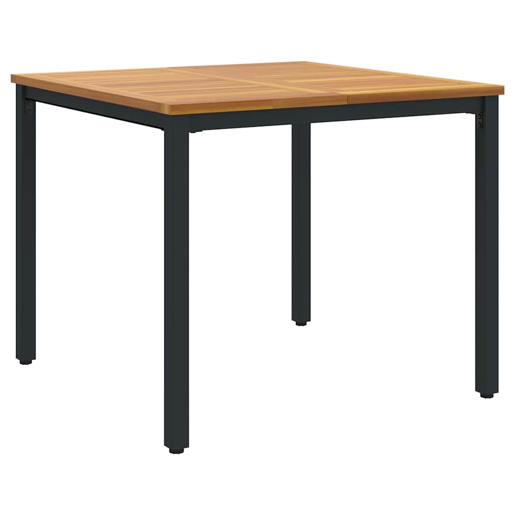 Garden Dining Set 5 pcs Black Solid Acacia Wood