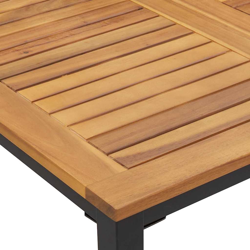 Garden Dining Set 5 pcs Black Solid Acacia Wood
