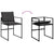 9 Piece Garden Dining Set with Cushions Black Textilene