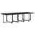 11 Piece Garden Dining Set with Cushions Black Textilene