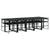 11 Piece Garden Dining Set with Cushions Black Textilene