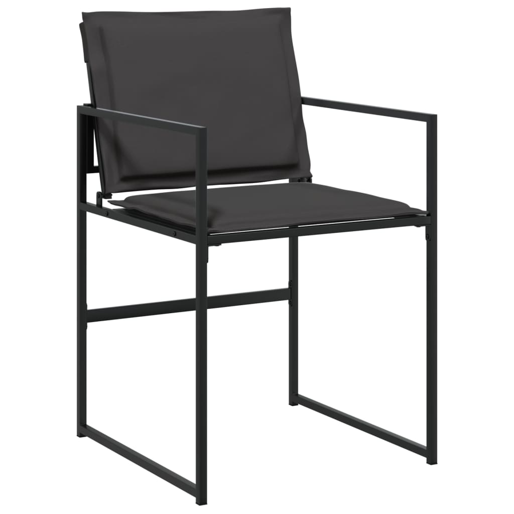 17 Piece Garden Dining Set with Cushions Black Textilene