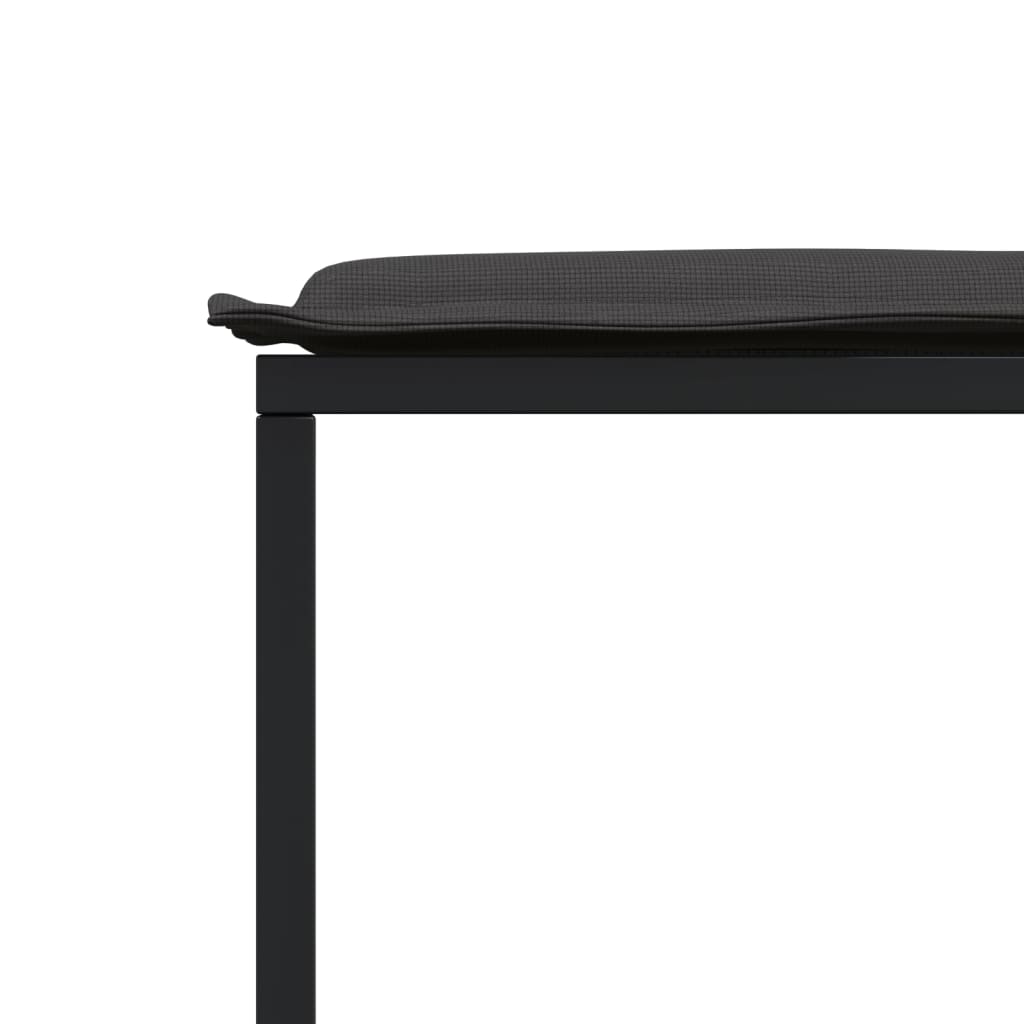 17 Piece Garden Dining Set with Cushions Black Textilene