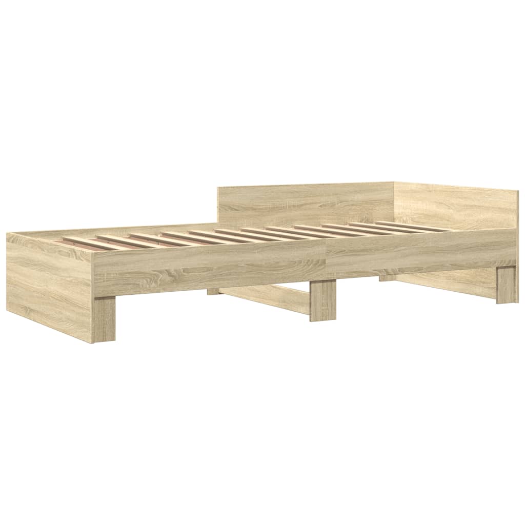 Bed Frame without Mattress Sonoma Oak 90x190 cm Engineered Wood