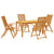 5 Piece Garden Dining Set Solid Wood Acacia