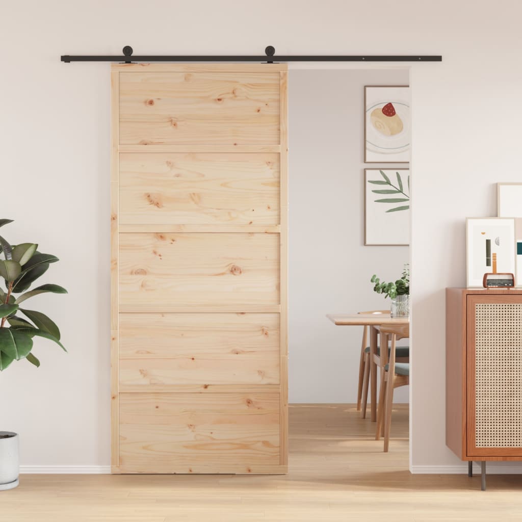 Barn Door 90x208 cm Solid Wood Pine