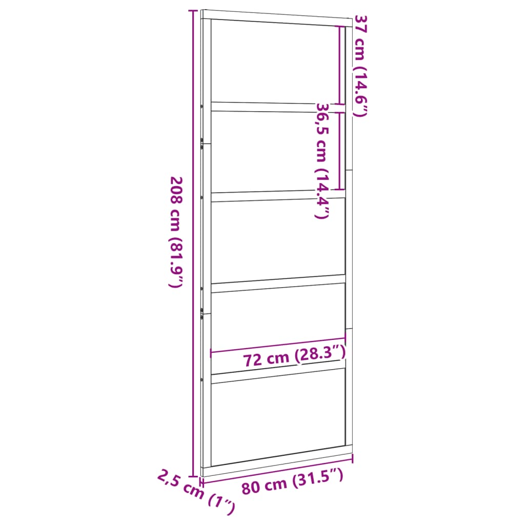 Barn Door 80x208 cm Solid Wood Pine