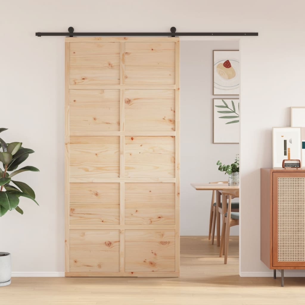 Barn Door 100x208 cm Solid Wood Pine