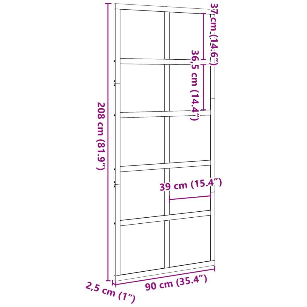 Barn Door 90x208 cm Solid Wood Pine