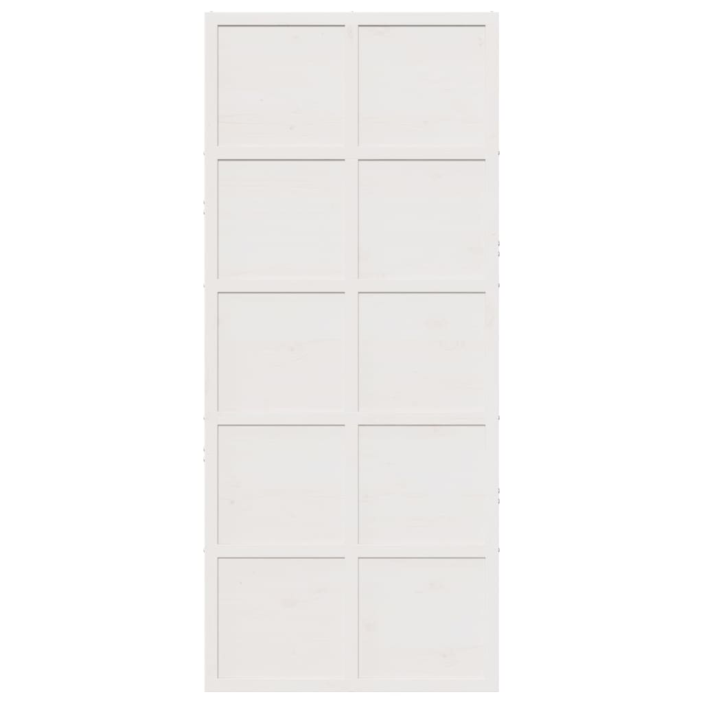 Barn Door White 90x208 cm Solid Wood Pine