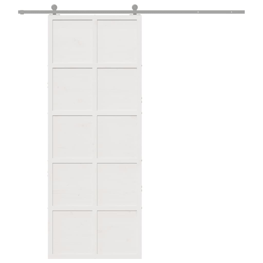 Barn Door White 80x208 cm Solid Wood Pine