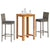 3 Piece Garden Bar Set Grey Solid Wood Acacia and Poly Rattan