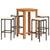 5 Piece Garden Bar Set Brown Solid Wood Acacia and Poly Rattan