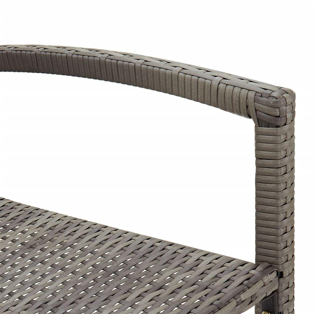 3 Piece Garden Bar Set Grey Solid Wood Acacia and Poly Rattan