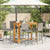 7 Piece Garden Bar Set Grey Solid Wood Acacia and Poly Rattan