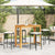 5 Piece Garden Bar Set Black Solid Wood Acacia and Poly Rattan