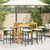 7 Piece Garden Bar Set Black Solid Wood Acacia and Poly Rattan