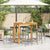 7 Piece Garden Bar Set Grey Solid Wood Acacia and Poly Rattan