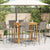 7 Piece Garden Bar Set Grey Solid Wood Acacia and Poly Rattan