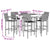 7 Piece Garden Bar Set Grey Solid Wood Acacia and Poly Rattan