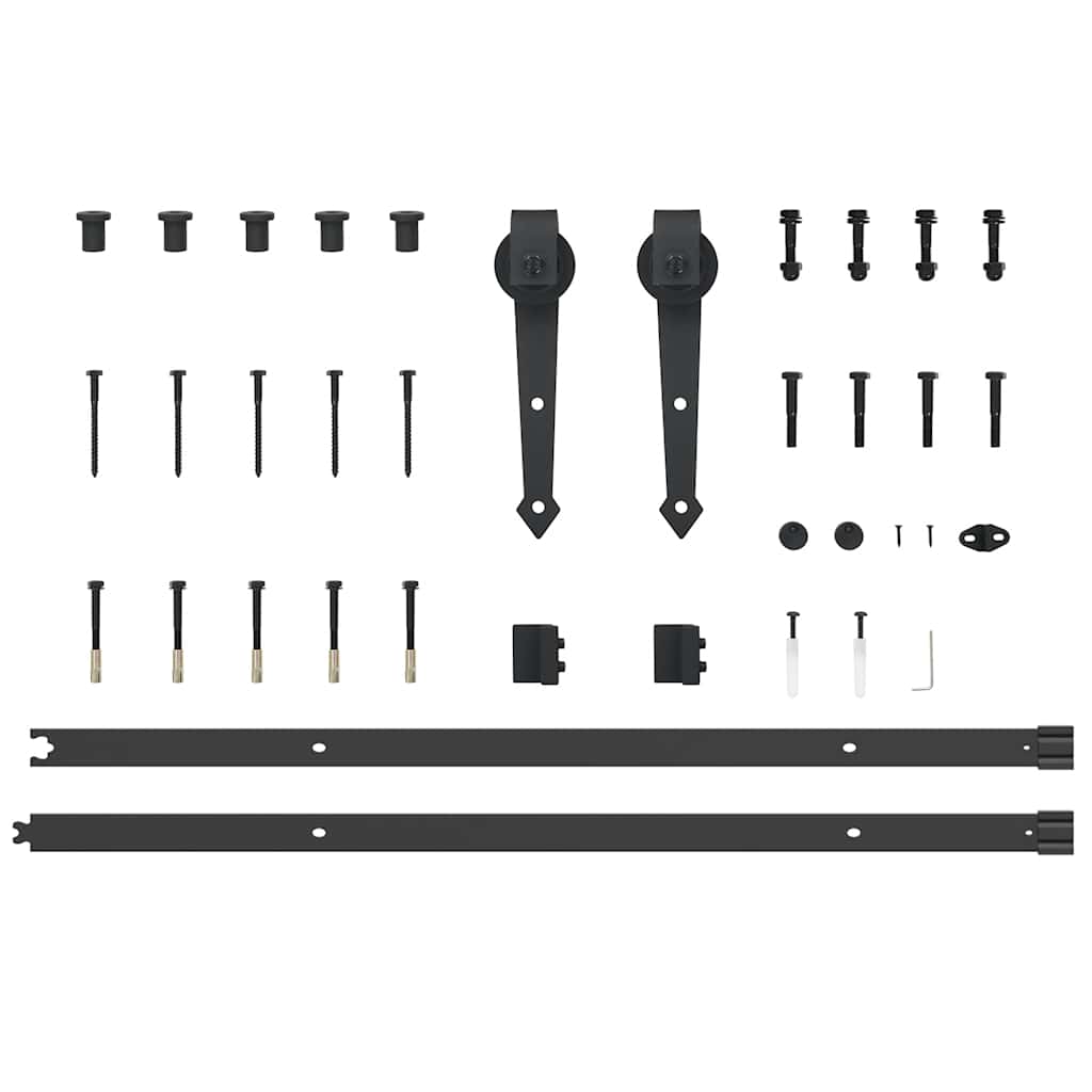 Sliding Door Hardware Kit 213,5 cm Steel Black