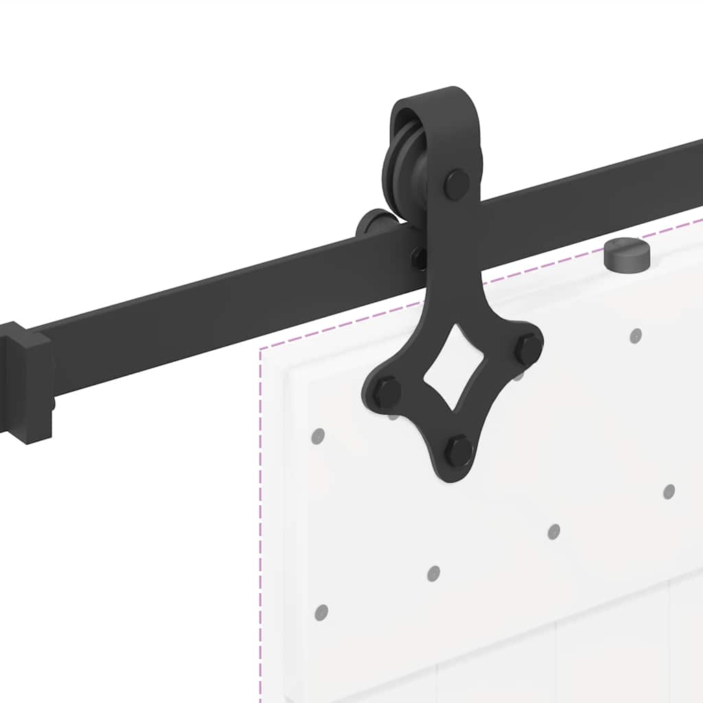 Sliding Door Hardware Kit 213,5 cm Steel Black