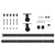 Sliding Door Hardware Kit 152,5 cm Steel Black