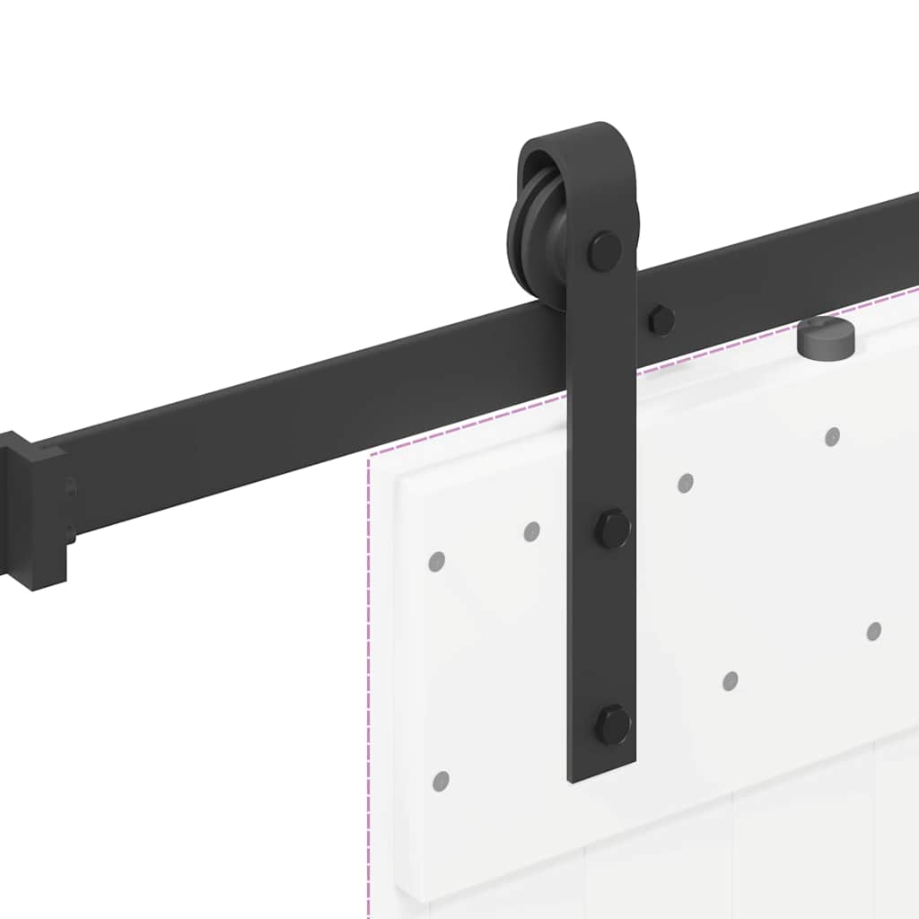 Sliding Door Hardware Kit 213,5 cm Steel Black