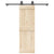Sliding Door Hardware Kit 183 cm Steel Black