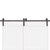 Sliding Door Hardware Kit 200 cm Steel Black