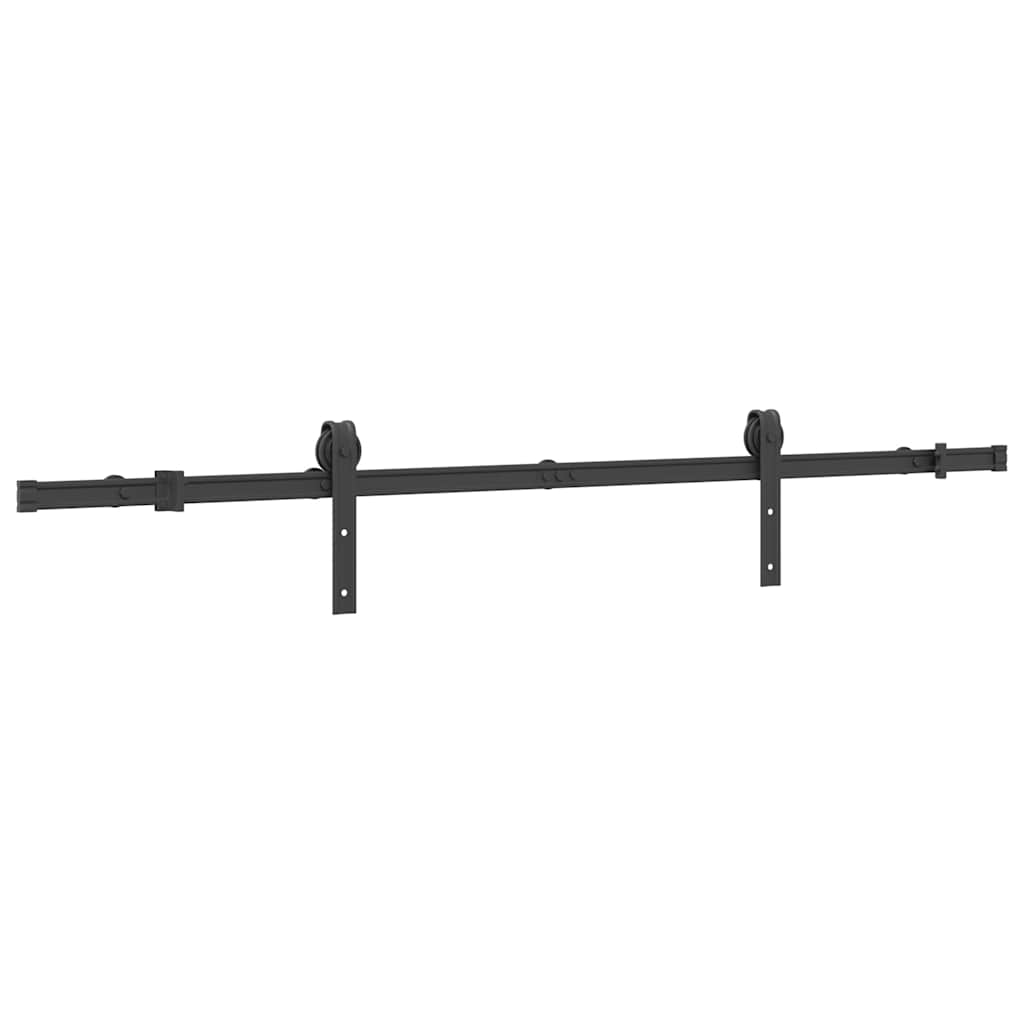 Sliding Door Hardware Kit 183 cm Steel Black