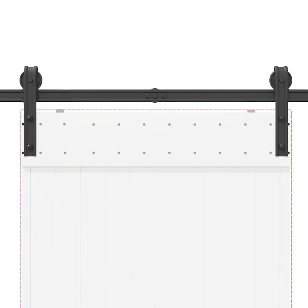 Sliding Door Hardware Kit 183 cm Steel Black