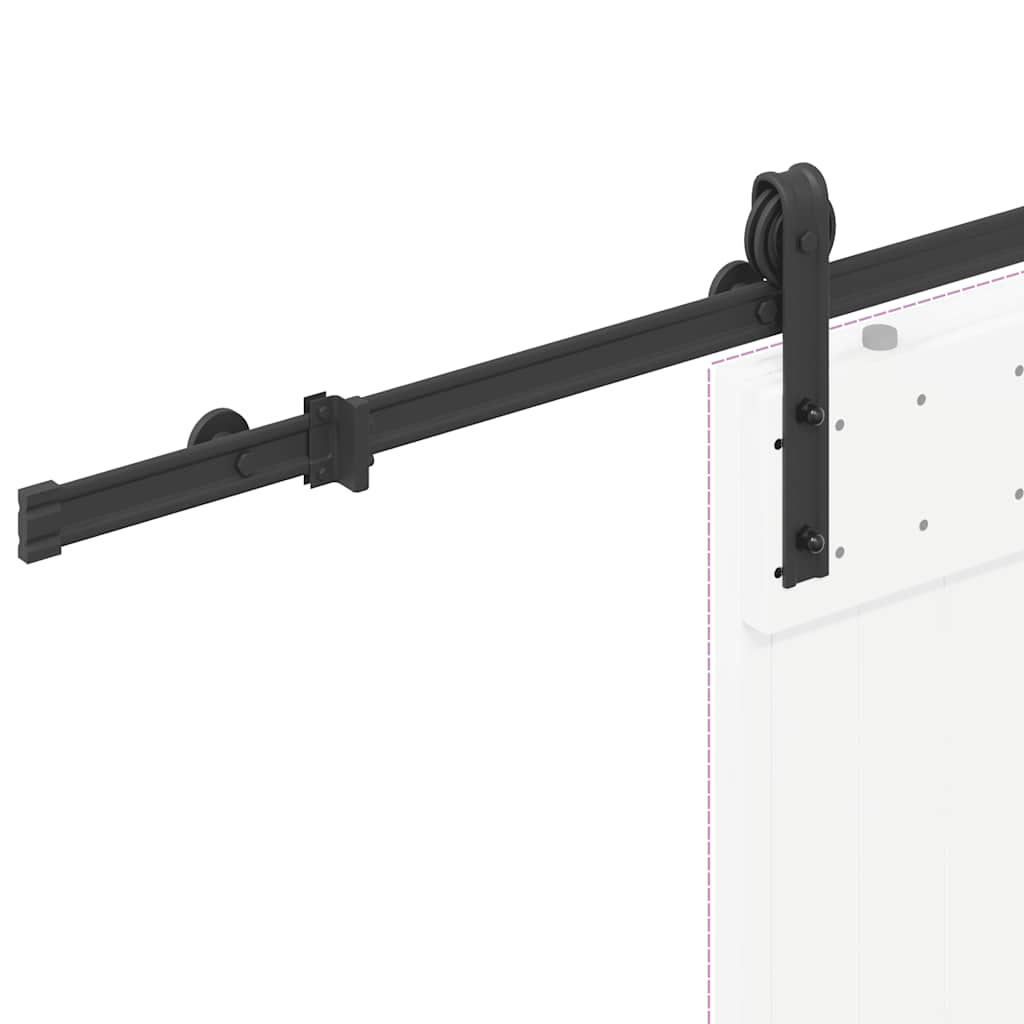 Sliding Door Hardware Kit 183 cm Steel Black