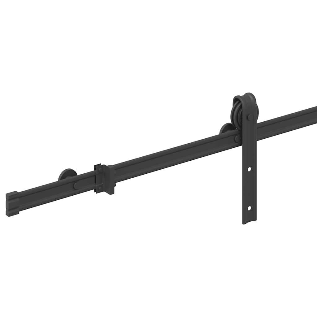 Sliding Door Hardware Kit 183 cm Steel Black