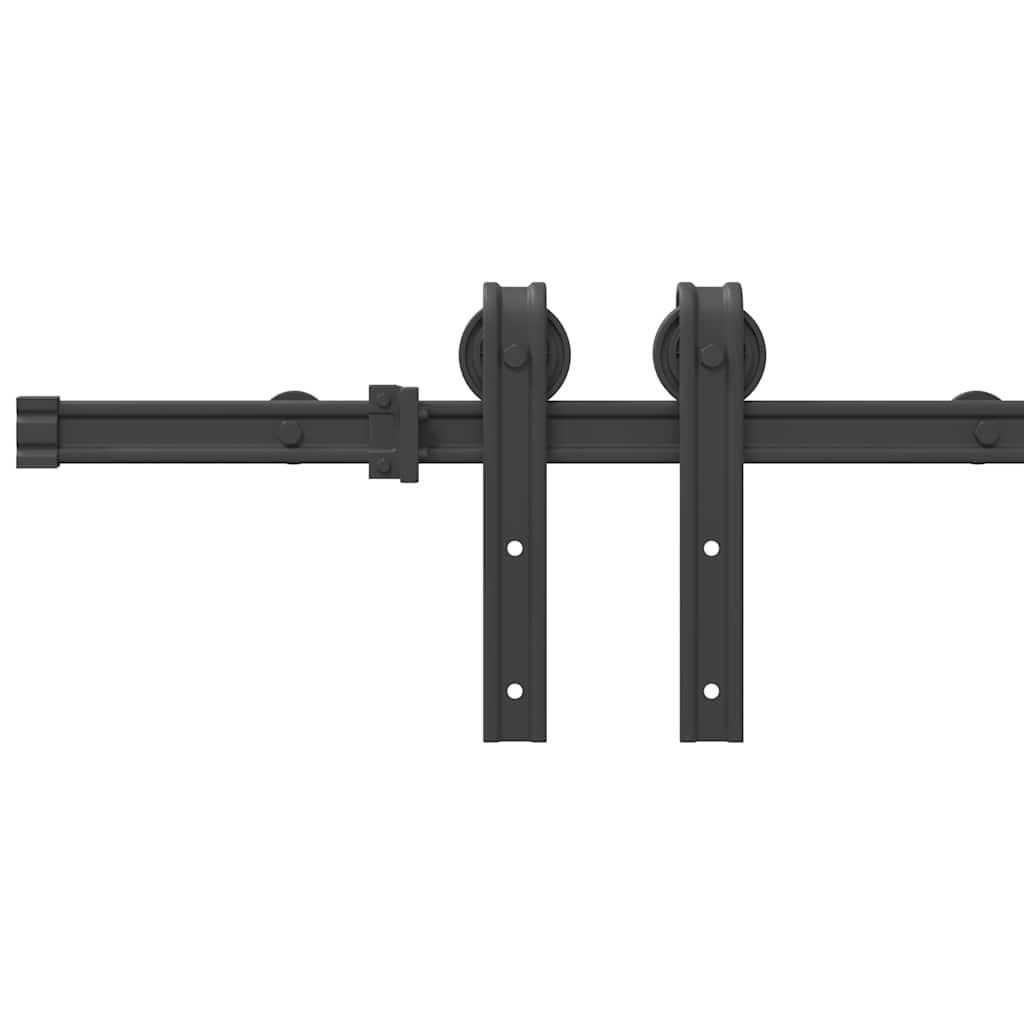 Sliding Door Hardware Kit 183 cm Steel Black